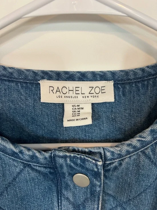 Rachel Zoe Light Blue Quilted Denim Jacket - Picture 3 of 3